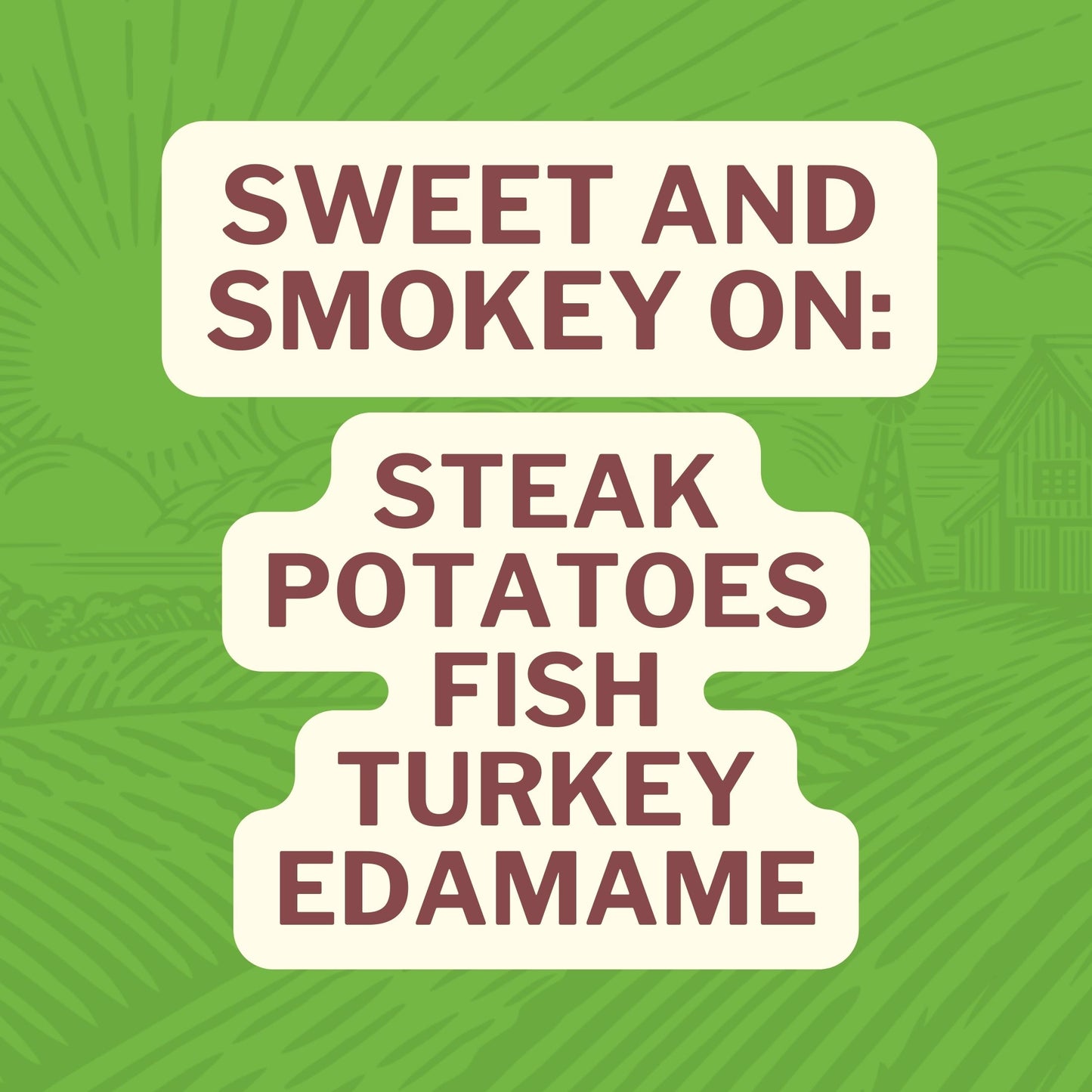 Splendidly Savory On: Steak Potoatoes Fish Turkey Edamame