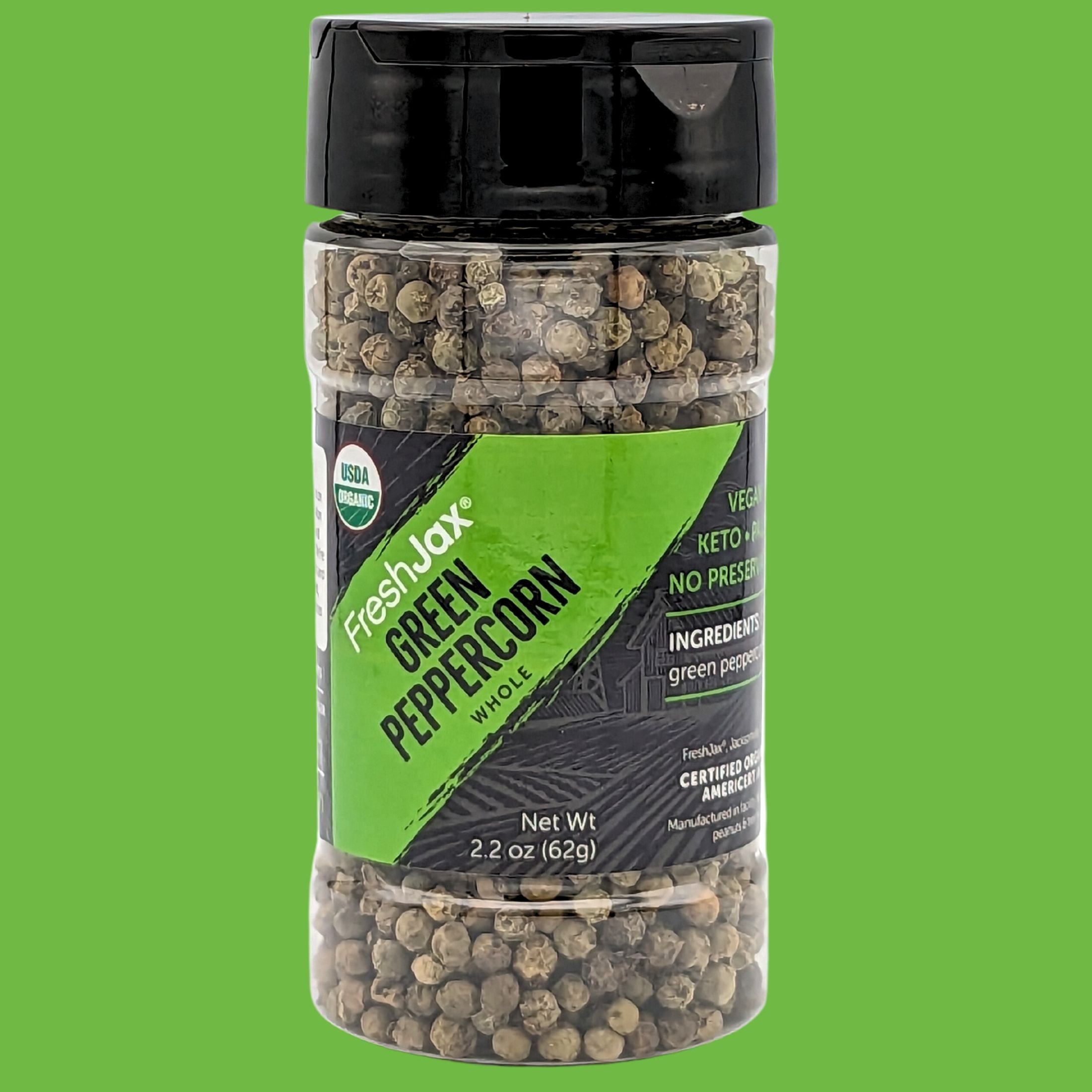 FreshJax Organic Spices Whole Green peppercorns