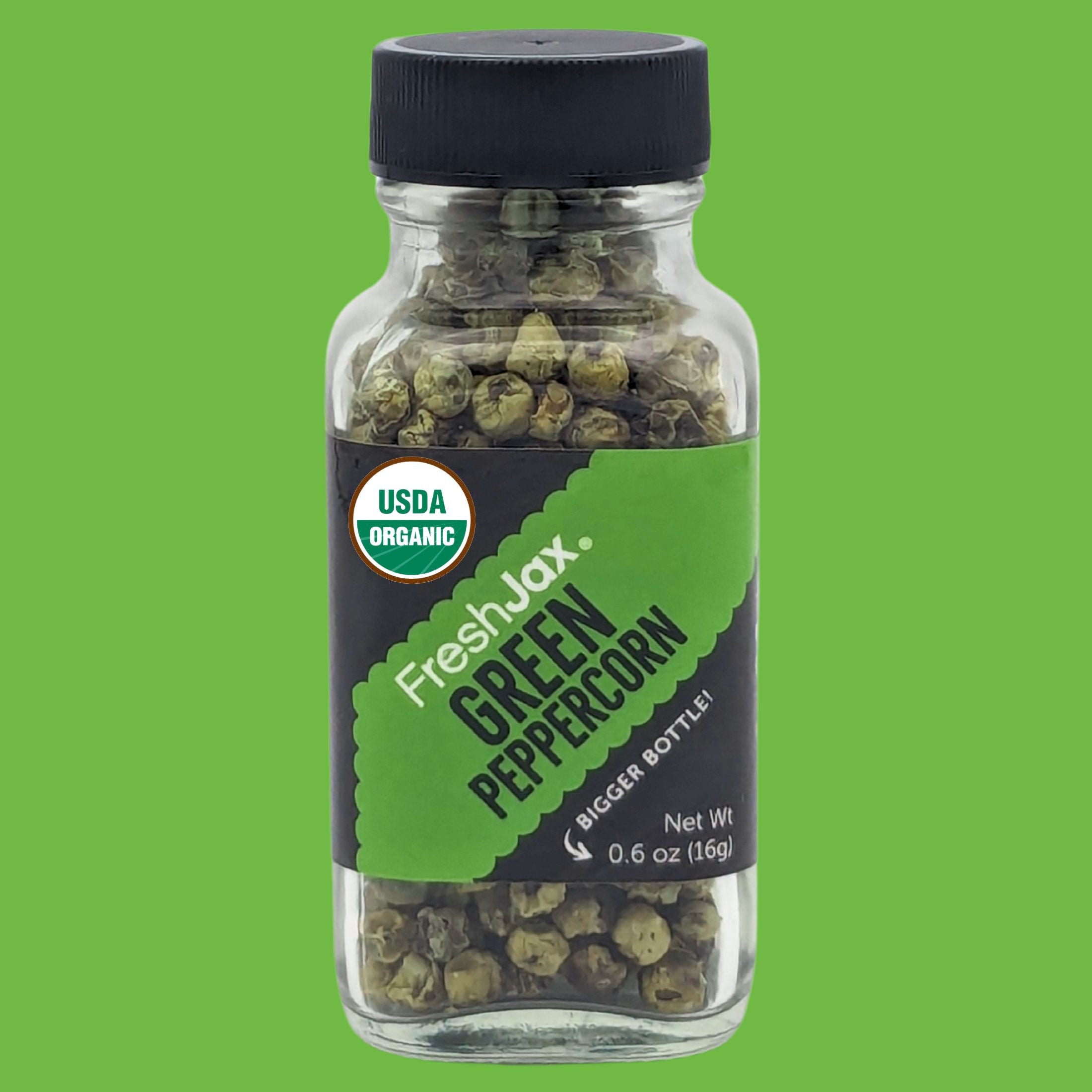 FreshJax Organic Whole Green Peppercorns - Sampler Size