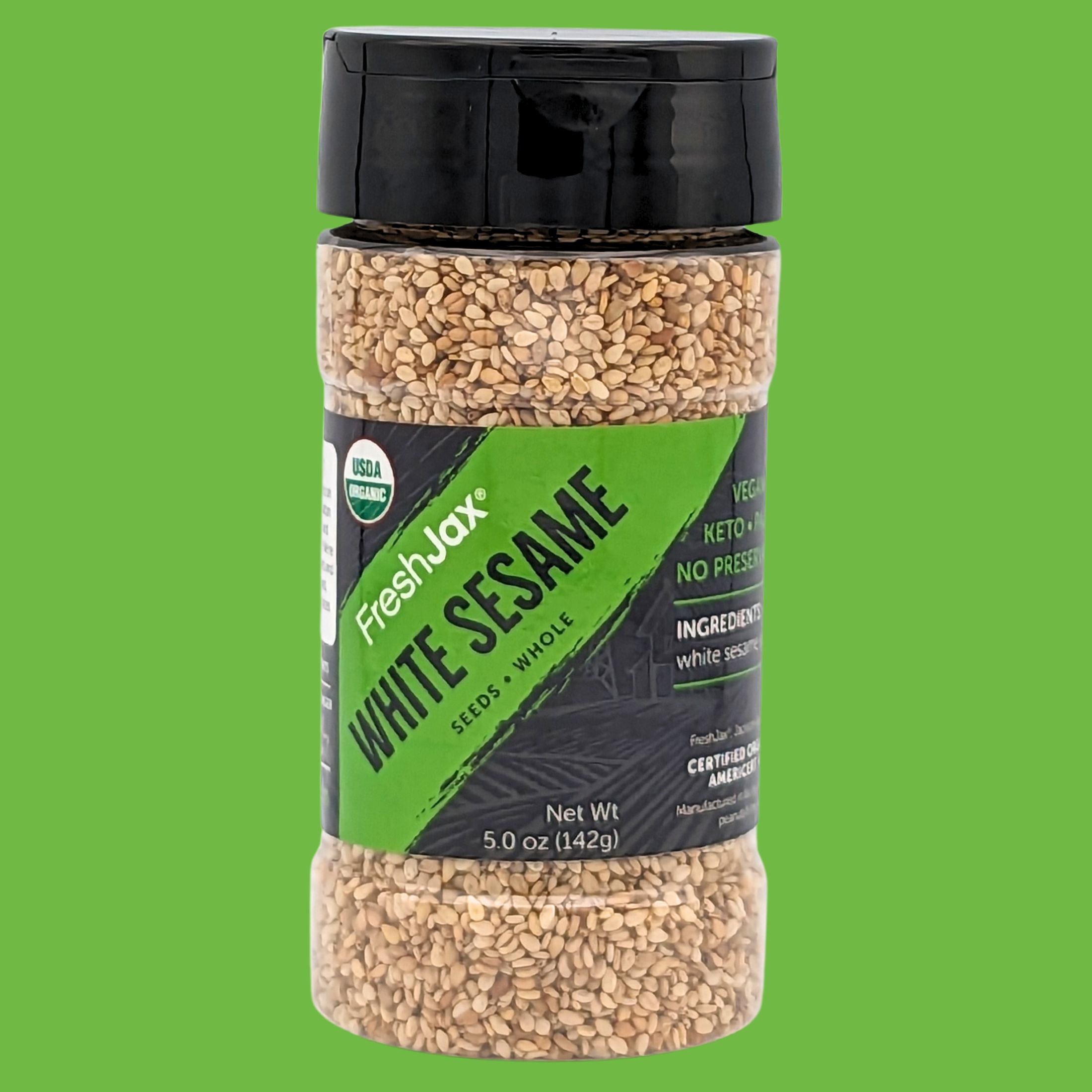 FreshJax Organic Spices Whole White Sesame Seeds 