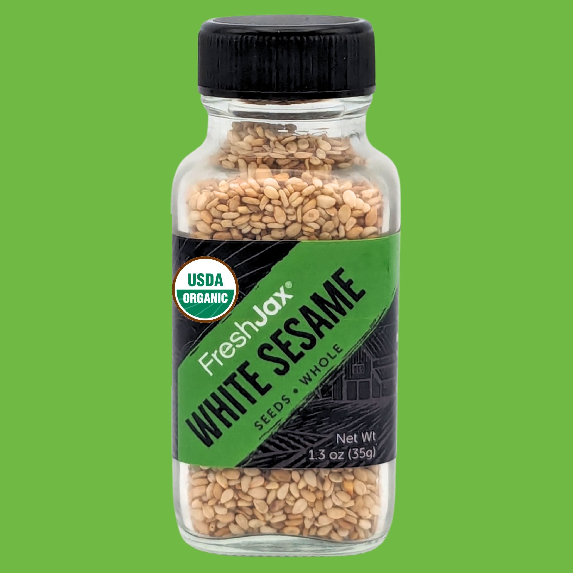FreshJax Organic Whole White Sesame Seeds - Sampler Size