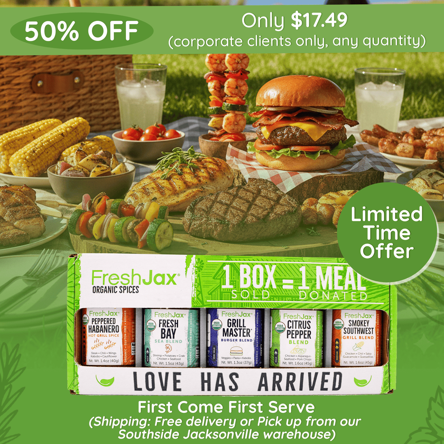 Organic Grill Seasonings Sampler – 5 Spice Gift Set (Corporate Clients only)