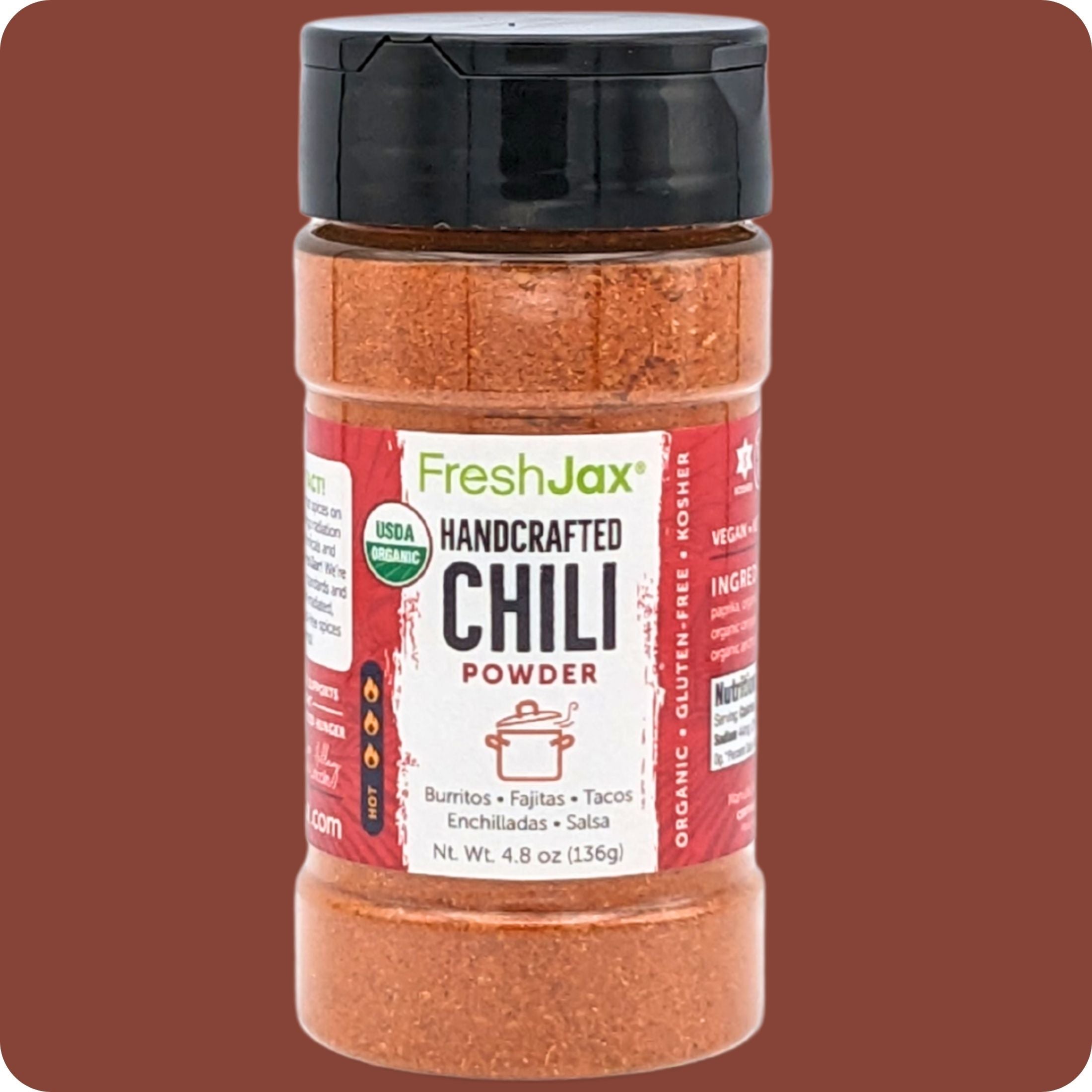 FreshJax Organic Spices Handcrafted Chili Powder 
