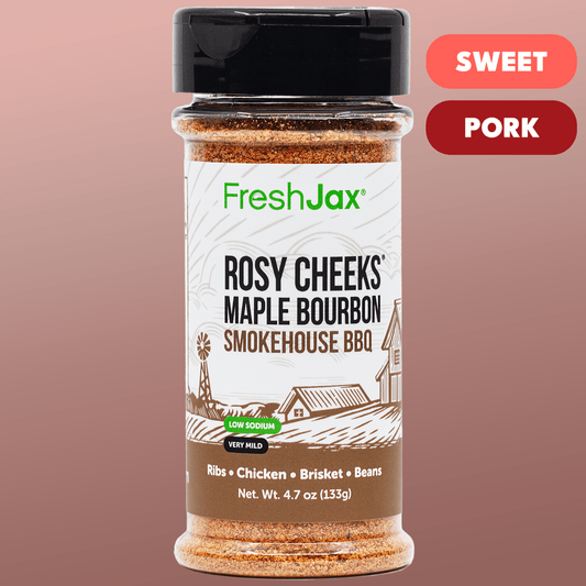 Rosy Cheeks Maple Bourbon BBQ Blend – Low Sodium Sweet & Smoky Seasoning