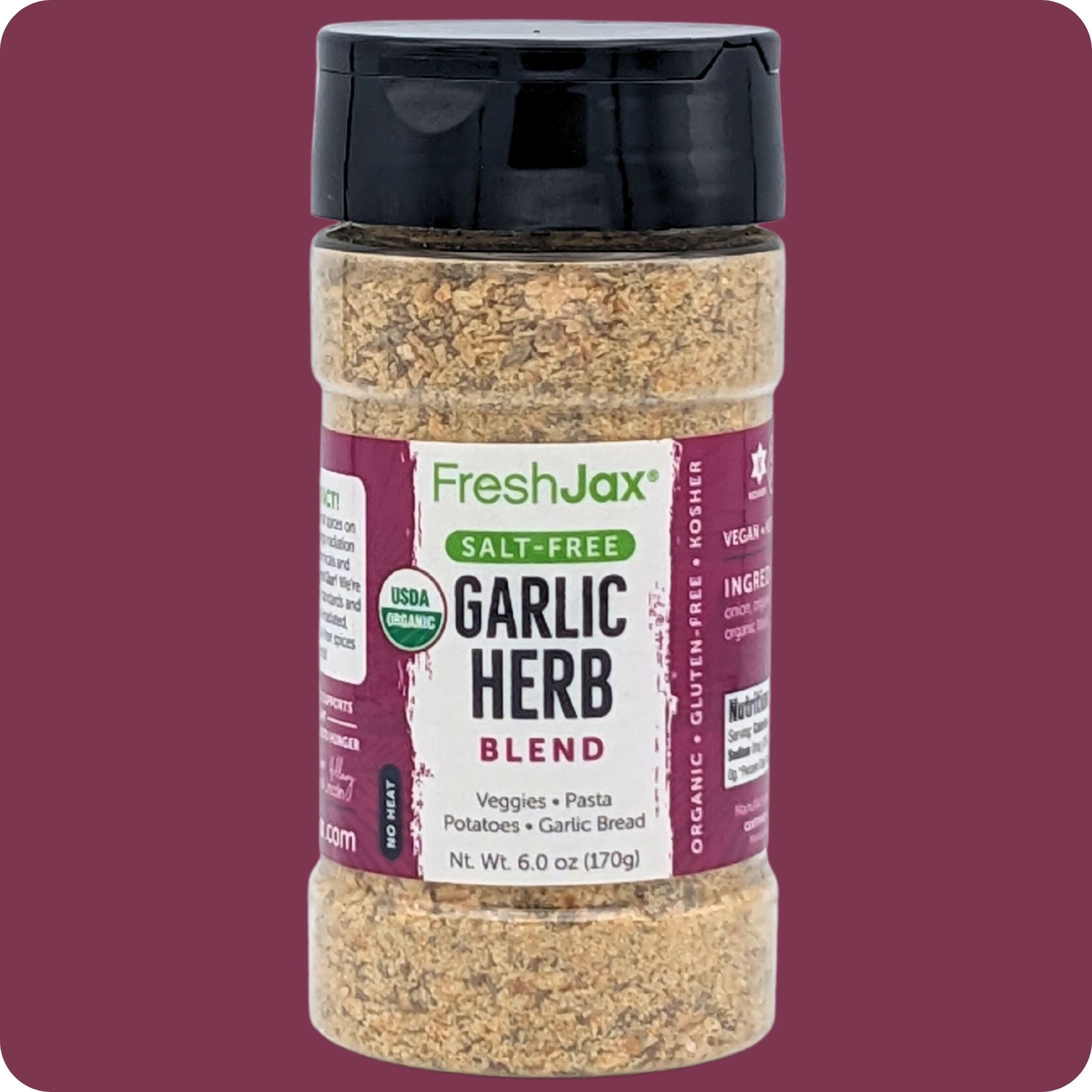 Garlic HERB: Organic Salt-Free Herb Blend Regular (1.5 oz)