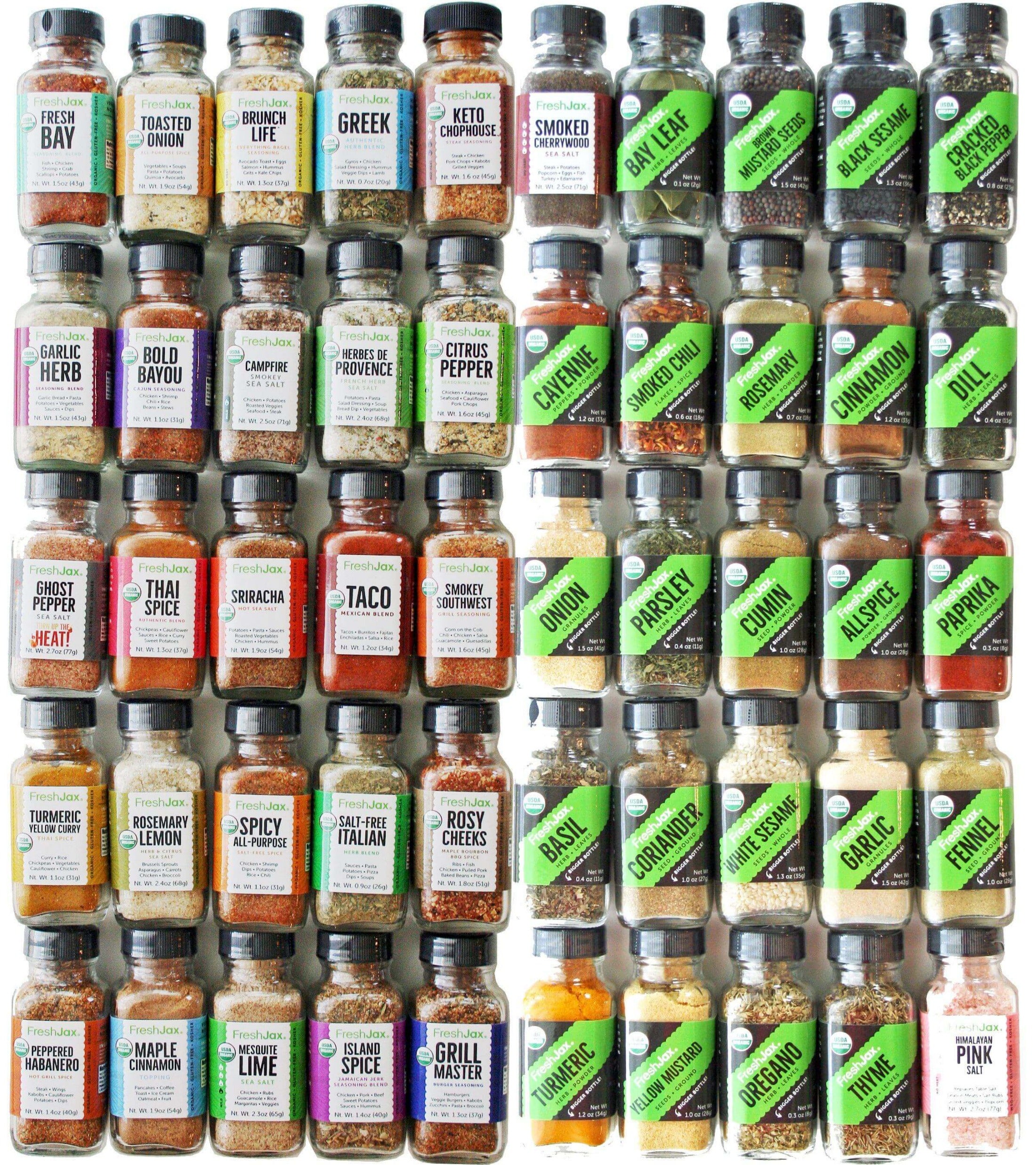 FreshJax Organic Spices Organic Spice Blends + Essentials - 50 Spice Set