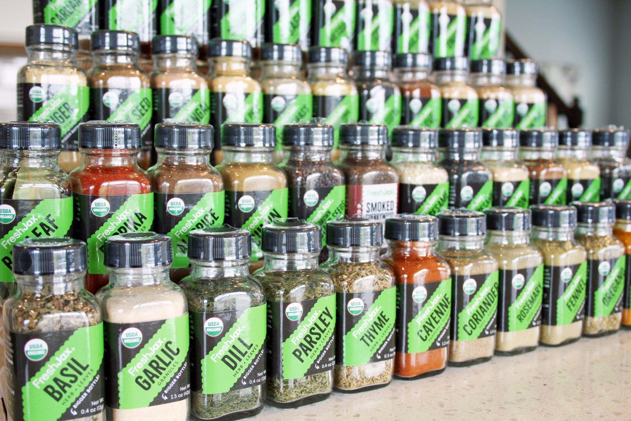 FreshJax Organic Spices Organic Spice Essentials + Premium Organic Spices - 50 Spice Set