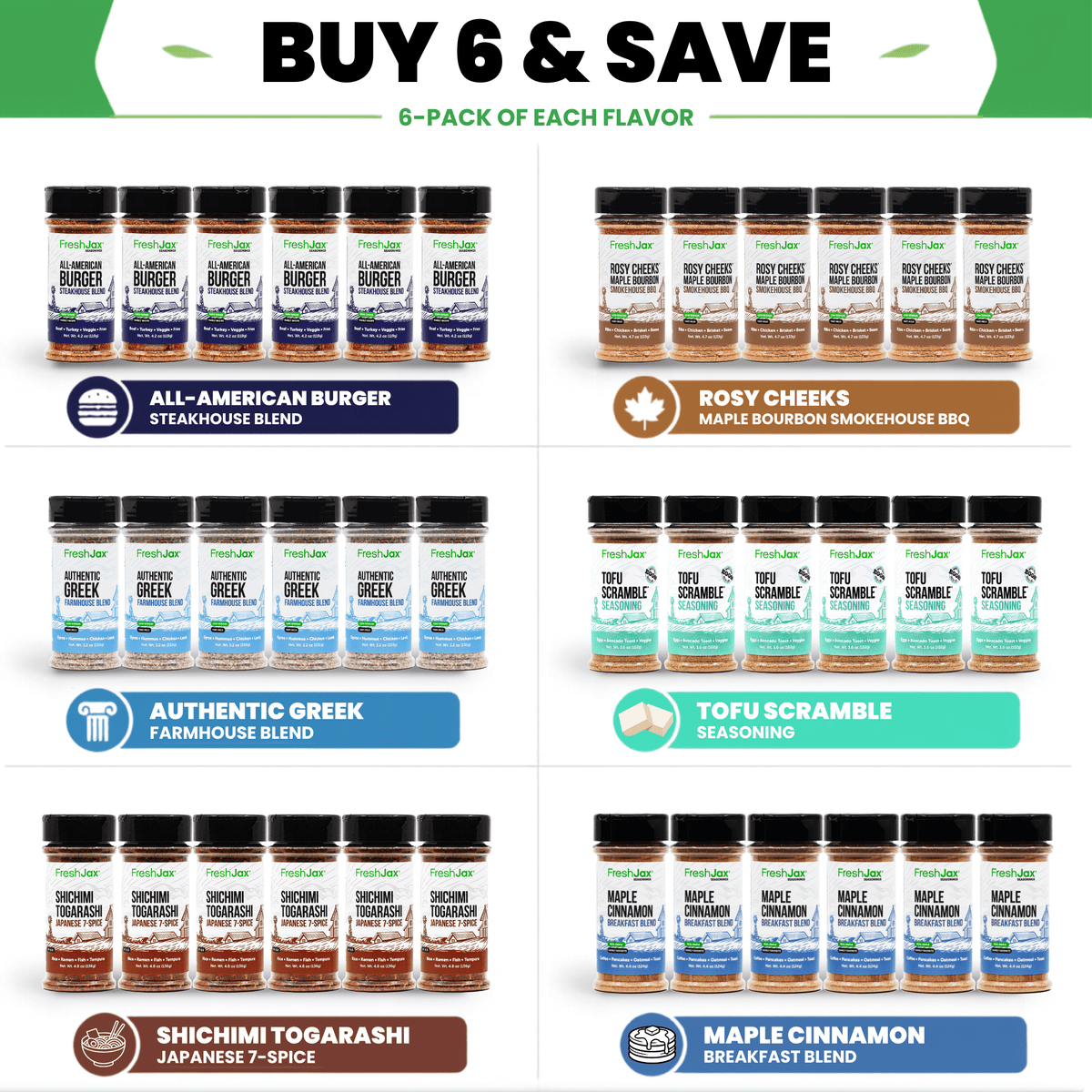 FreshJax Bulk 6-Packs Seasoning