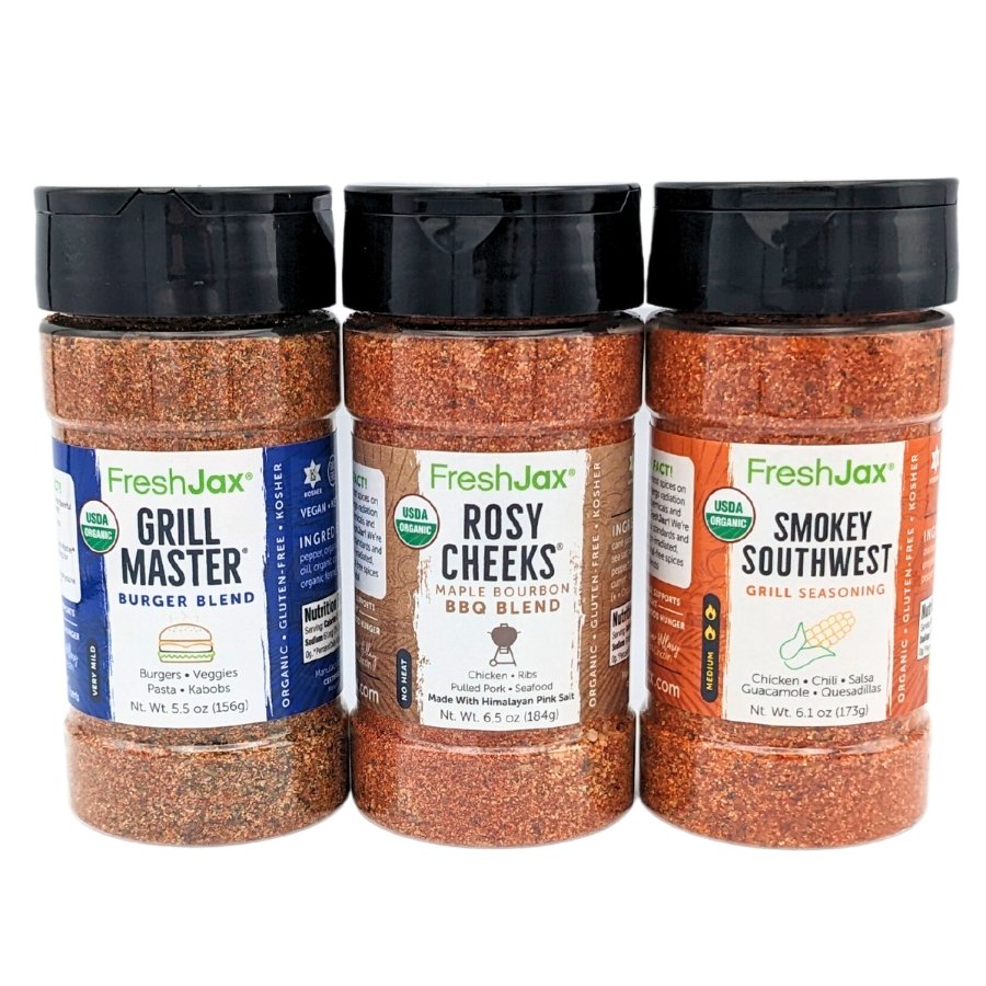 Seasonings Gift set of 3 Flavors : Grill Master Burger , Rosy Cheeks Maple Bourbon BBQ Bleand , Smokey Southwest