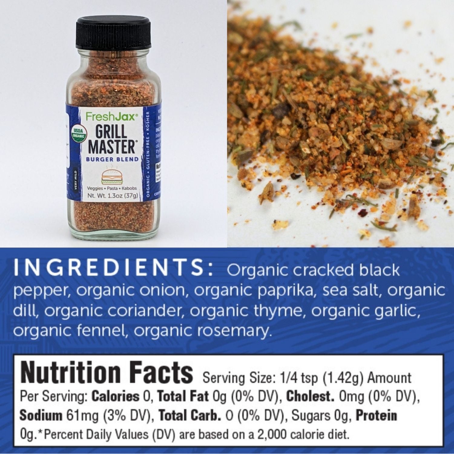 FreshJax Grill Master Burger Ingredients and Nutritional Information