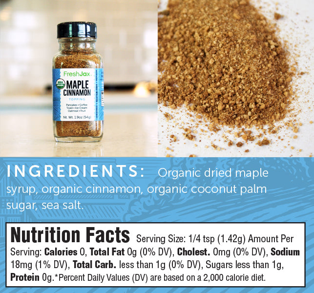 Maple Cinnamon Topping Nutritional information and ingredients