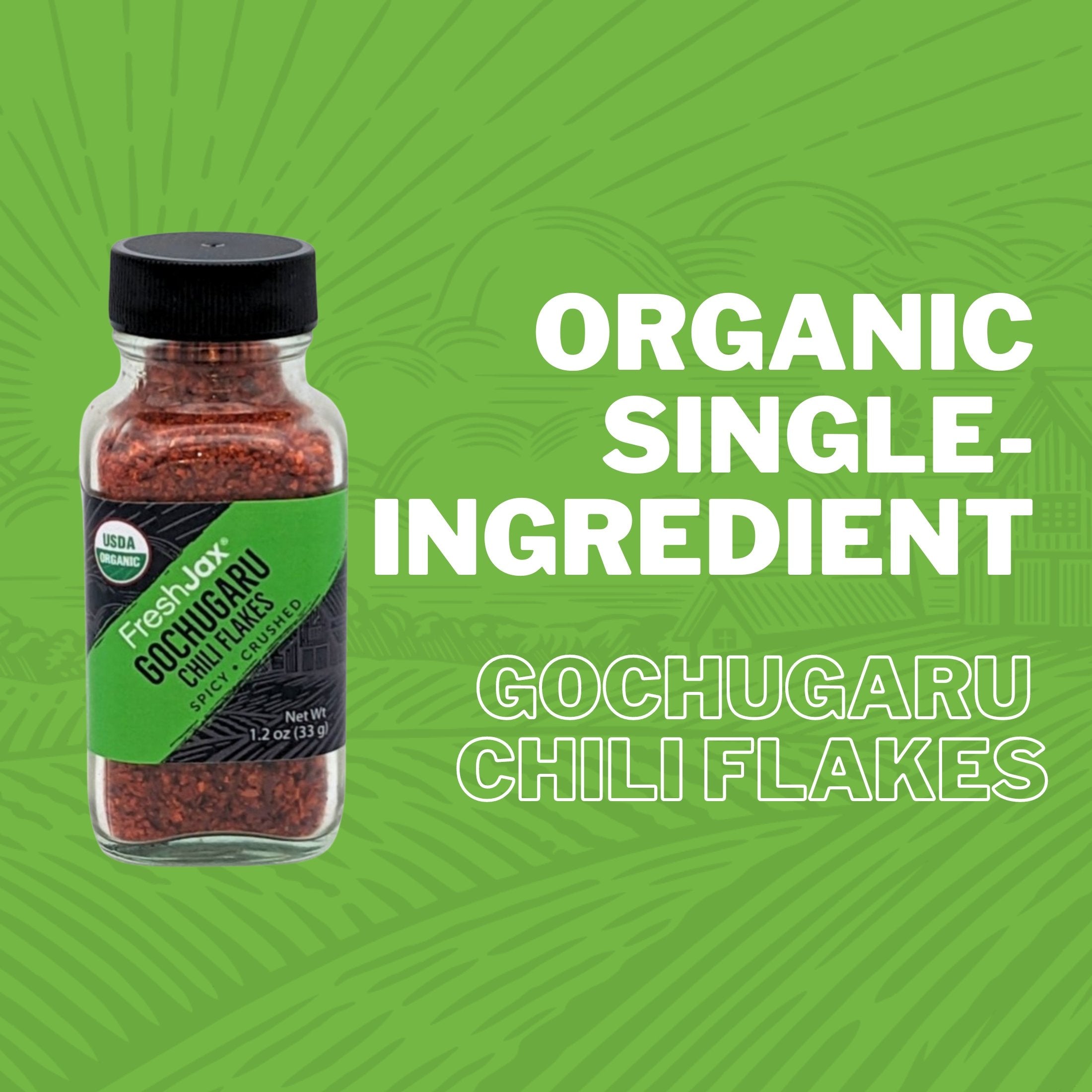 FreshJax Organic Spices Single Ingredient Gochugaru Chili Flakes