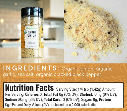FreshJax Toasted Onion All-Purpose Seasoning Ingredients and Nutrition Information