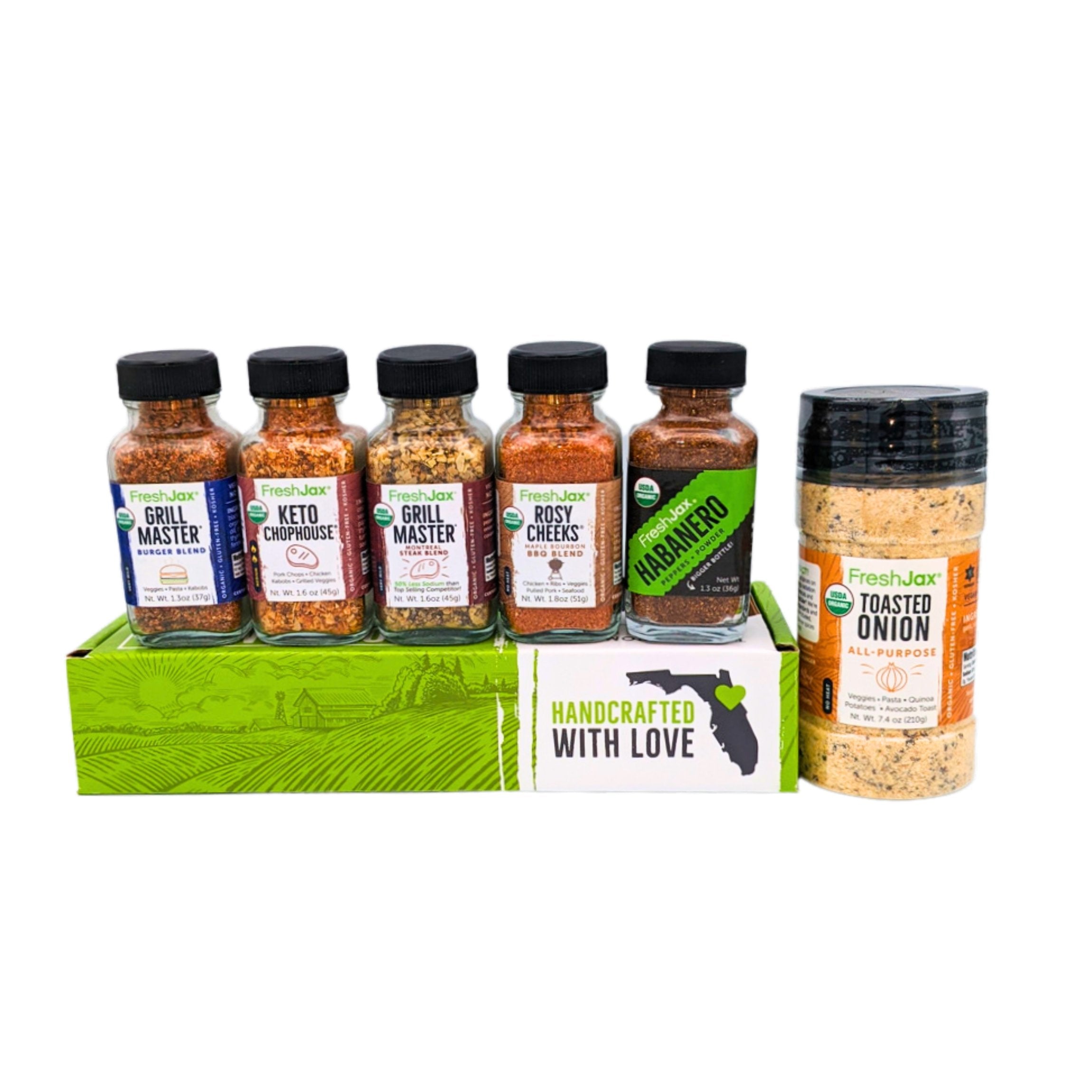 Freshjax Handcrafted Grilling Spice Gift Sets for Beef, Grill Master, Rosy Cheek