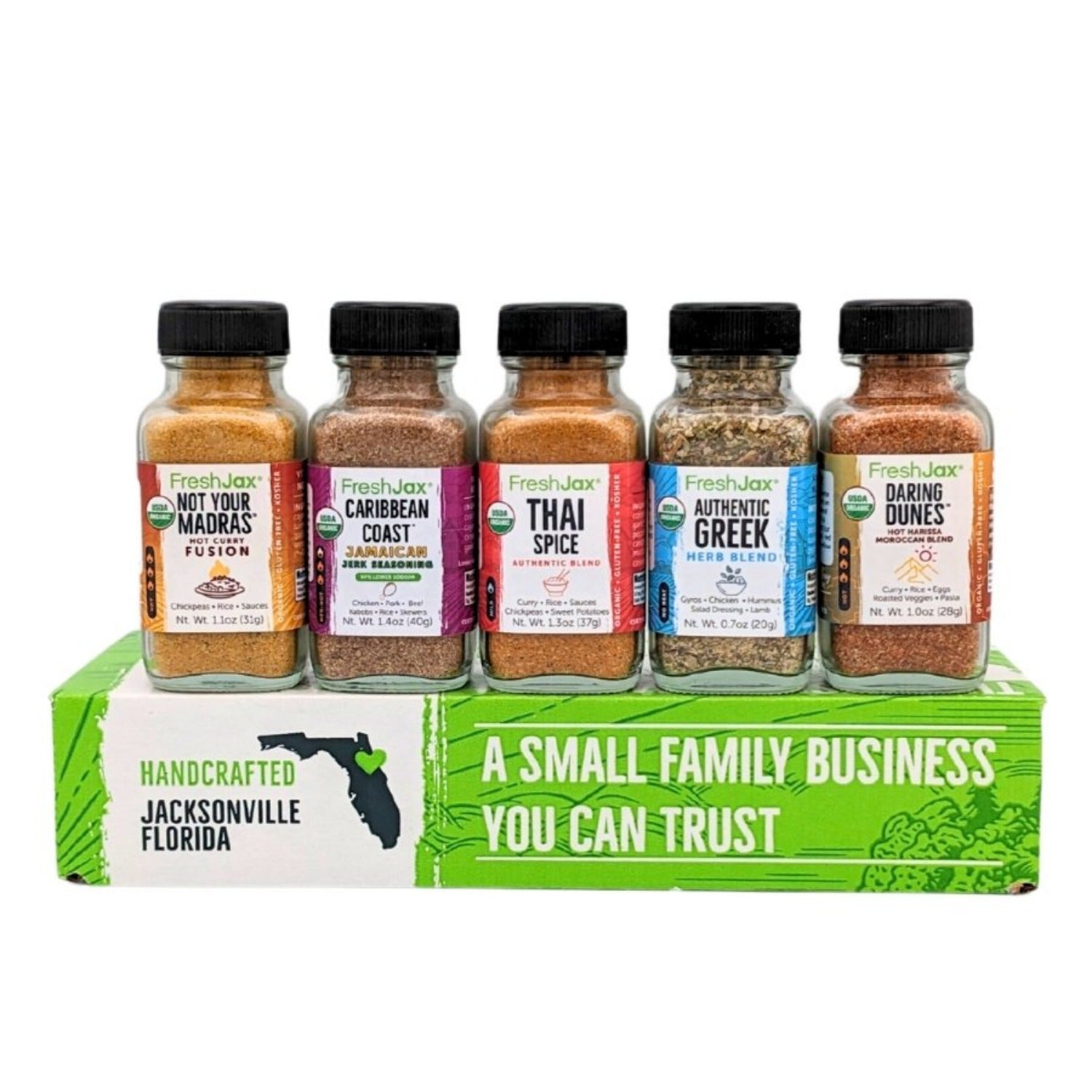 Freshjax Taste The World Organic Seasonings Variety 5 Pack