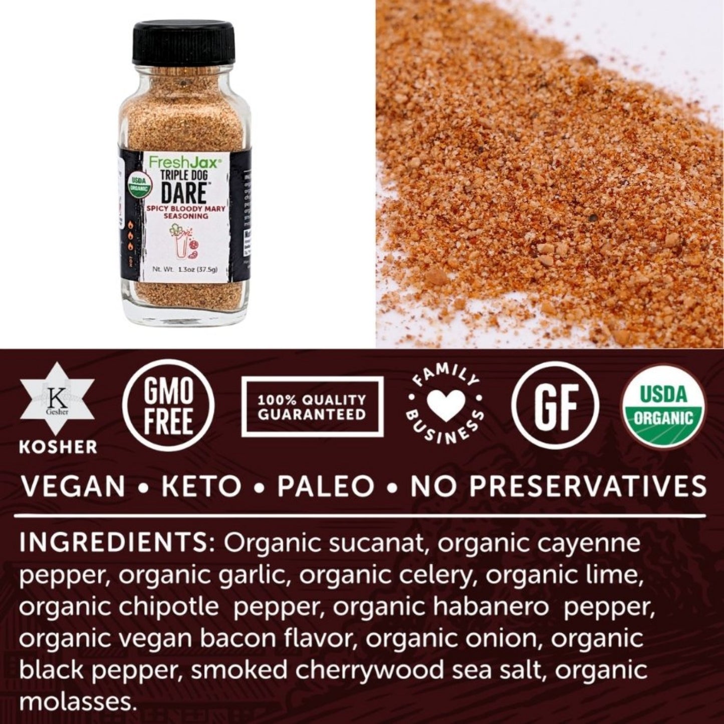 Triple Dog Dare Spicy Bloody Mary Seasoning Ingredients and Nutritional Information