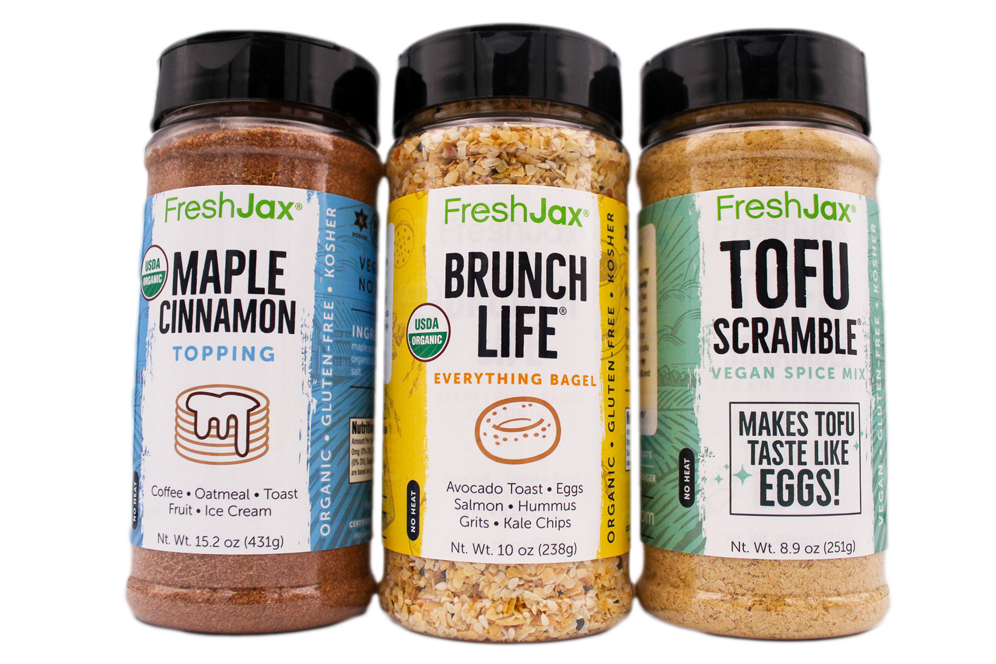 Vegan Brunch Seasoning Set - 3 Bottles of Awesome Breakfast Spices