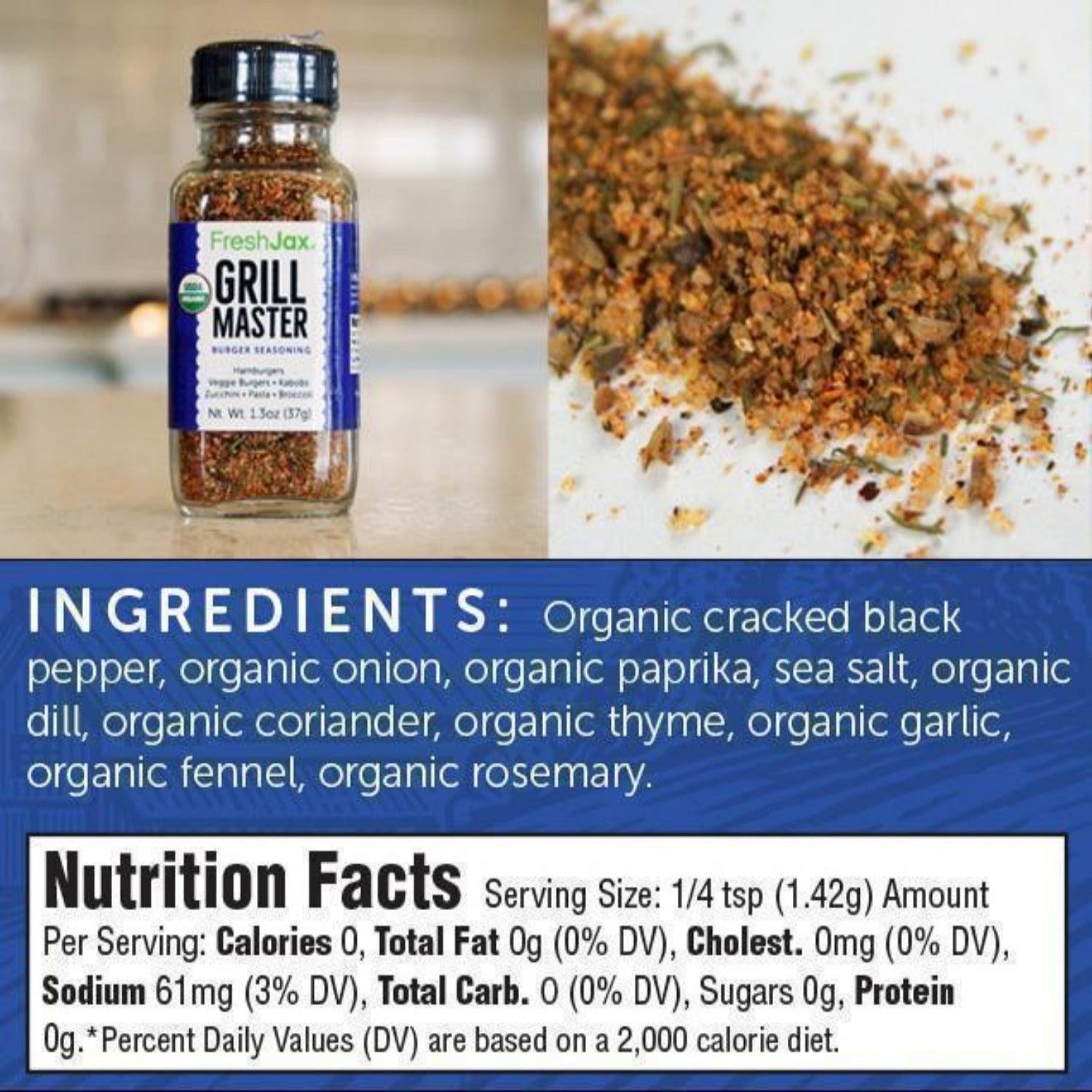 Grill Master Burger Seasoning Ingredients and Nutritional Information