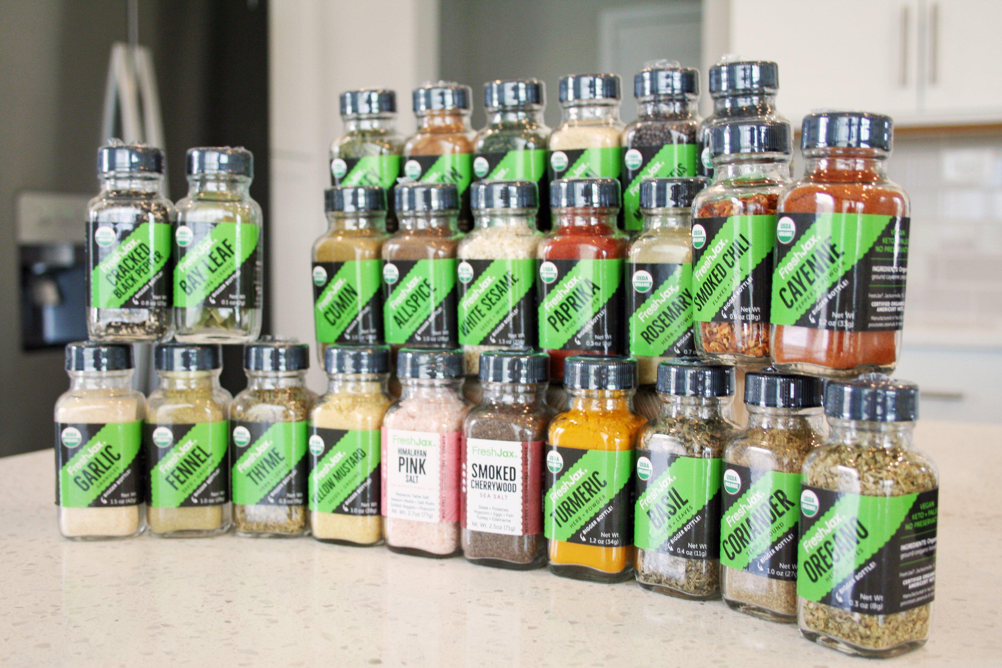FreshJax Organic Spices Sampler Gift Set: 25 Organic Spice Essentials